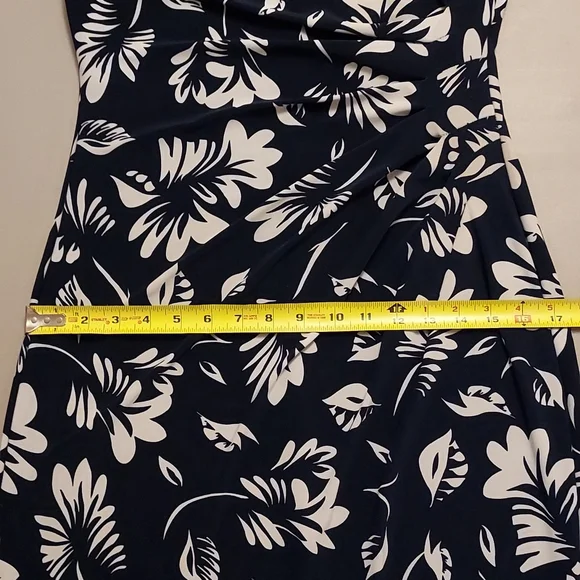 Lauren Ralph Lauren Dress Navy Blue and White Sleeveless Sheath - Picture 10 of 10